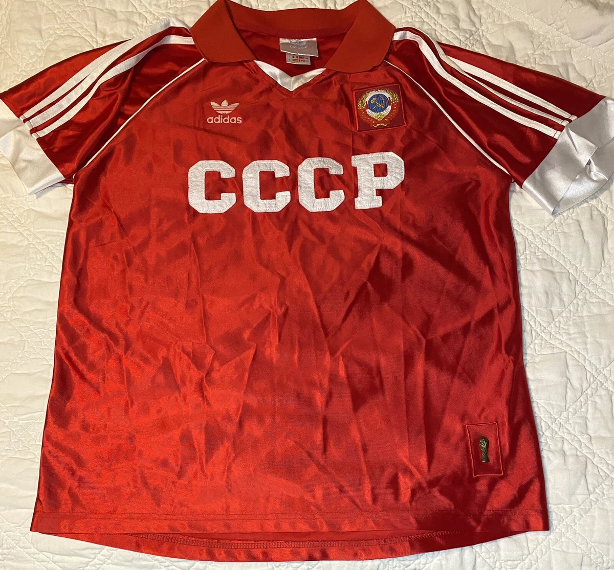 Adidas Soviet Union CCCP 1986 Jersey World Cup Men's Sz L Adidas Soviet Union CCCP 1986 Jersey World Cup Men's Sz L