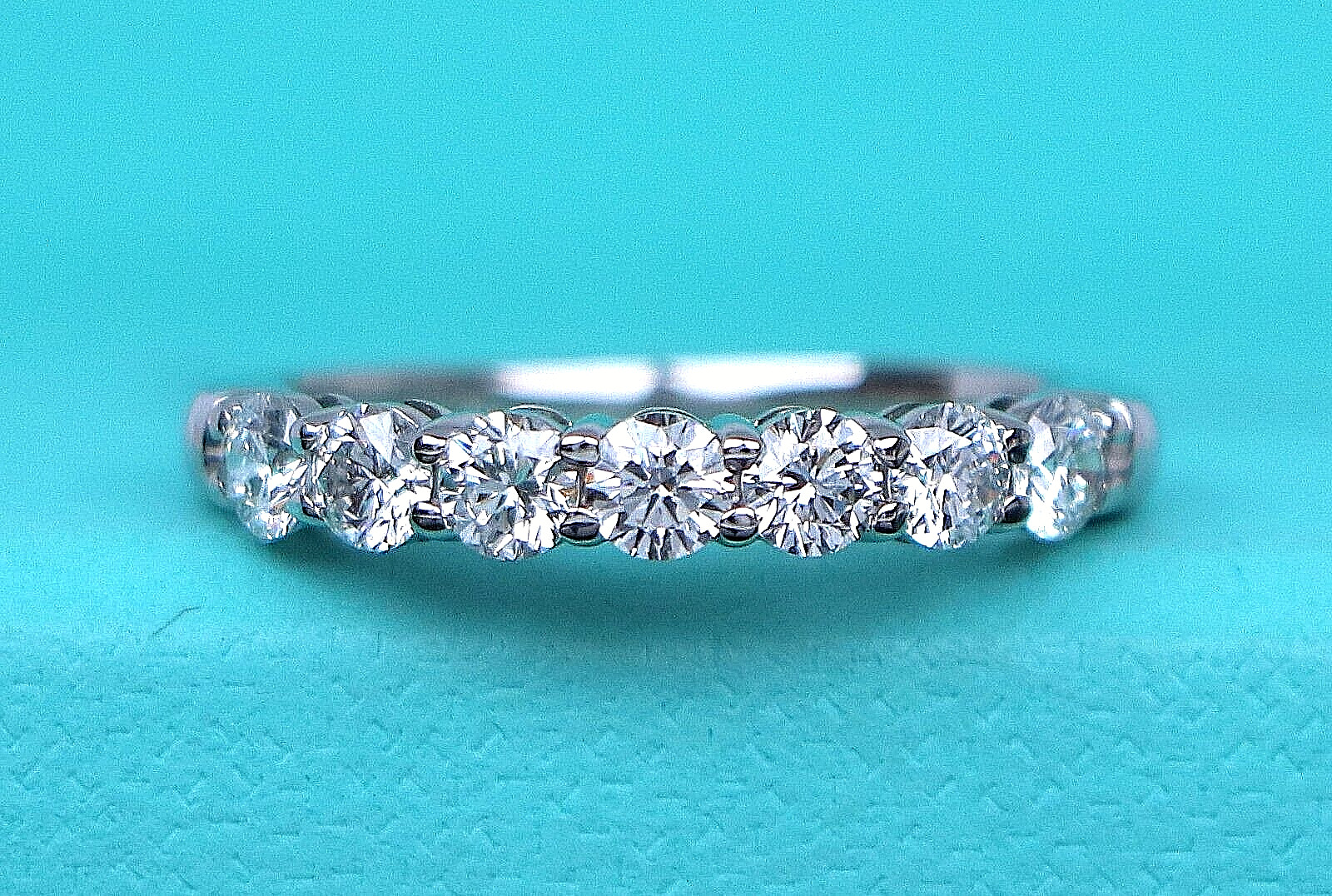 $6,550 Tiffany Co Platinum 3mm Forever Diamond Half Eternity