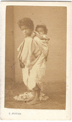 Photo Albuminée Ancienne - Jeune Femme Mauresque, Algérie 1865 Par Claudius Portier