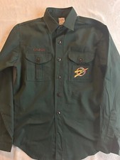 Vintage Boy Scout Explorer Dark Green Long Sleeve Uniform Shirt