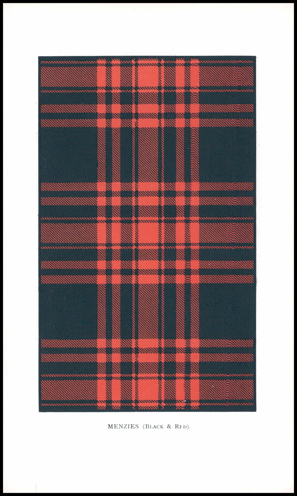 Menzies tartan black red check pattern decals for furniture