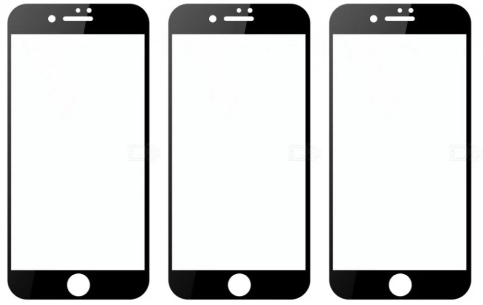 Paquete de 3 protectores de pantalla de vidrio templado de cobertura completa para iPhone 6 7 8 Plus X Foto 2 de 4