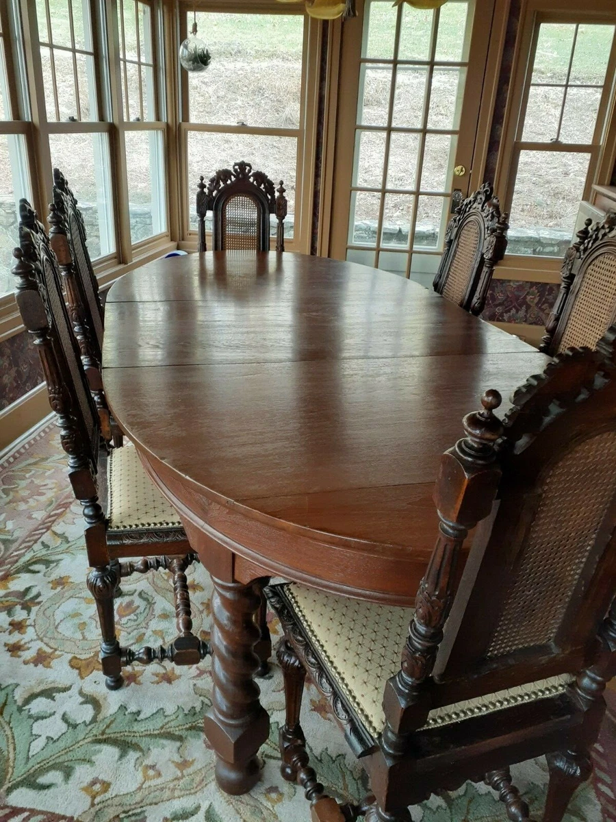 Antique dining table and chairs new arrivals