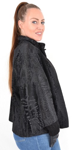 US1594 REAL BROADTAIL PERSIAN LAMB FUR JACKET RANCH PERSIAN LAMB SIZE XL - Picture 4 of 22