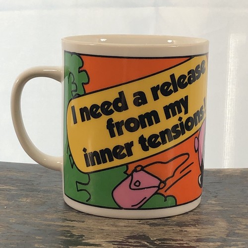 Vintage Peanuts 1965 Coffee Mug Cup I Need A Release From My Inner Tensions - Picture 2 of 8