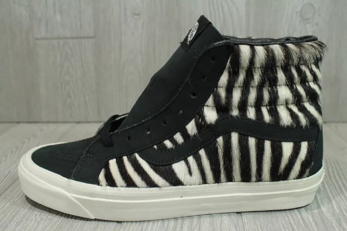 persoon Habubu plakboek Vans Sk8 Hi 38 DX Mens Sz 9.5 10 Premium Skate Shoe Black Zebra Trainer  Sneaker | eBay