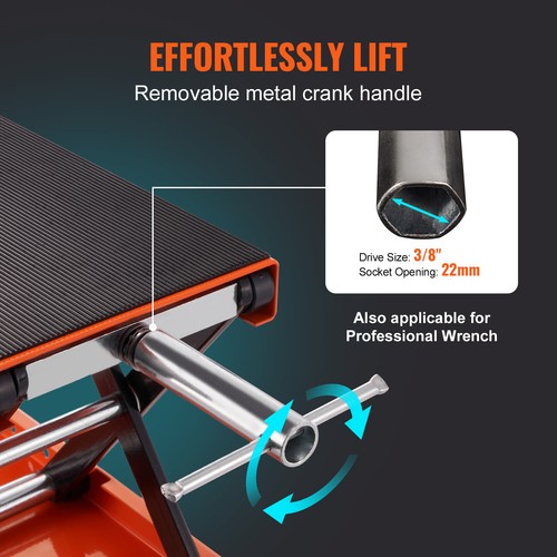 VEVOR Cric de Moto à Ciseaux Pont Élévateur 500 kg Table Élévatrice pour Quad - Afbeelding 5 van 12