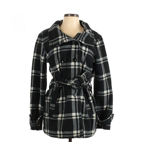 Chaquetón Ike Behar estampado a cuadros polar negro blanco talla pequeña Foto 2 de 4