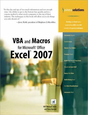 VBA and Macros for Microsoft Office Excel 2007