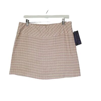 STAR CITY Womens Skirt SZ Jr. 11 Tweed Mini A-Line Pink Purple Semi-Sheer Preppy
