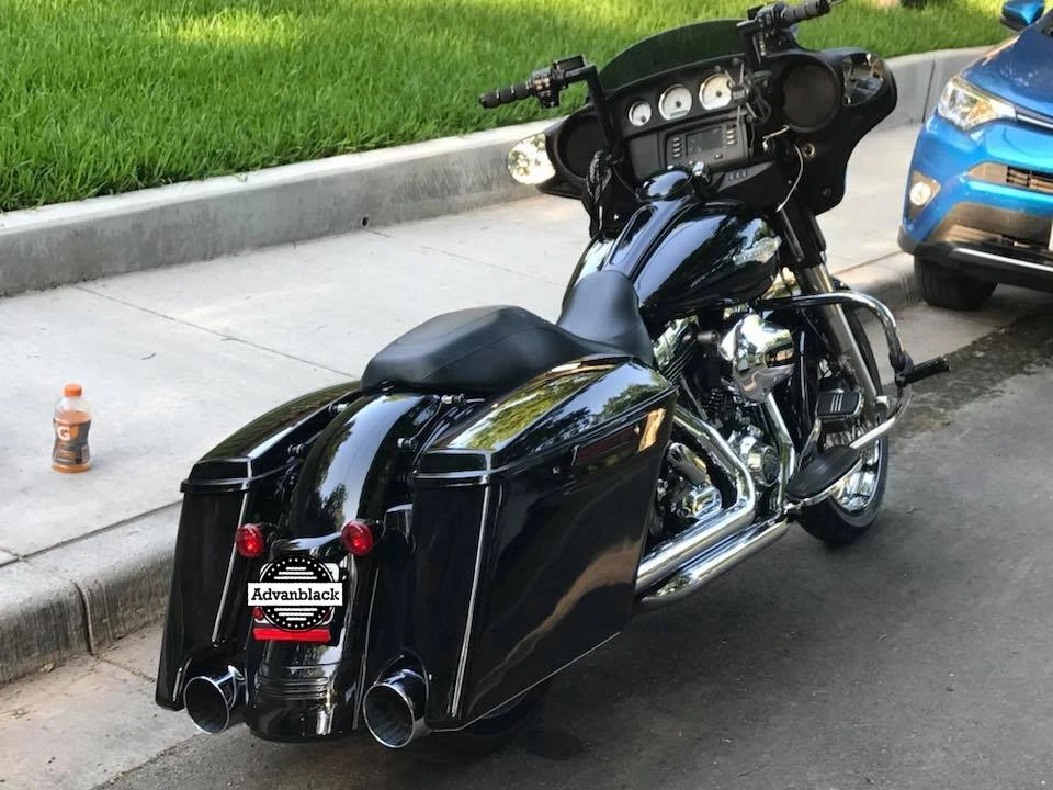 Vivid Black Rear Fender Extension Fits Harley Touring Street Road Glide 2009+ - Image 3 of 4