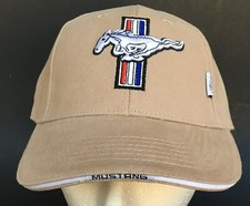 Ford Mustang Tan Hat Tri Bar Galloping Horse Adjustable Cap GT Car New
