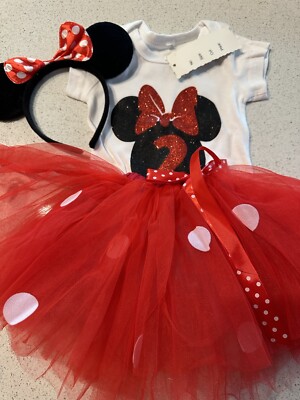 minnie mouse birthday dresses Girls First Minnie Mouse Birthday Dress, Second Birthday Dress – Needles  Knots n Bows main image 1