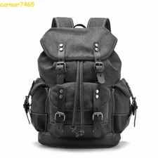 Waterproof Oil Wax Canvas Backpack Large Capacity Shoulder Bags Travel Rucksack