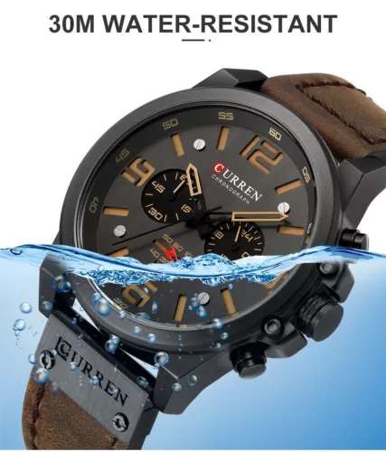 Neu Curren Herren Quarzuhr Leder Armbanduhr Chronograph Wasserdicht Analog Luxus - Bild 7 von 30