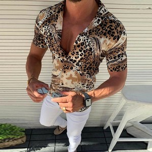 men's leopard button down shirts