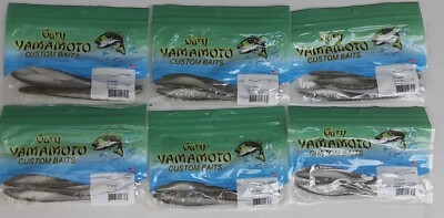 6-PACK LOT Gary Yamamoto D shad super fluke  jerkbait  121-07-958 SMOKE