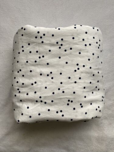 Kate Spade White  With Navy Polka Dot Standard Flat Sheet 100% Cotton - Picture 1 of 5