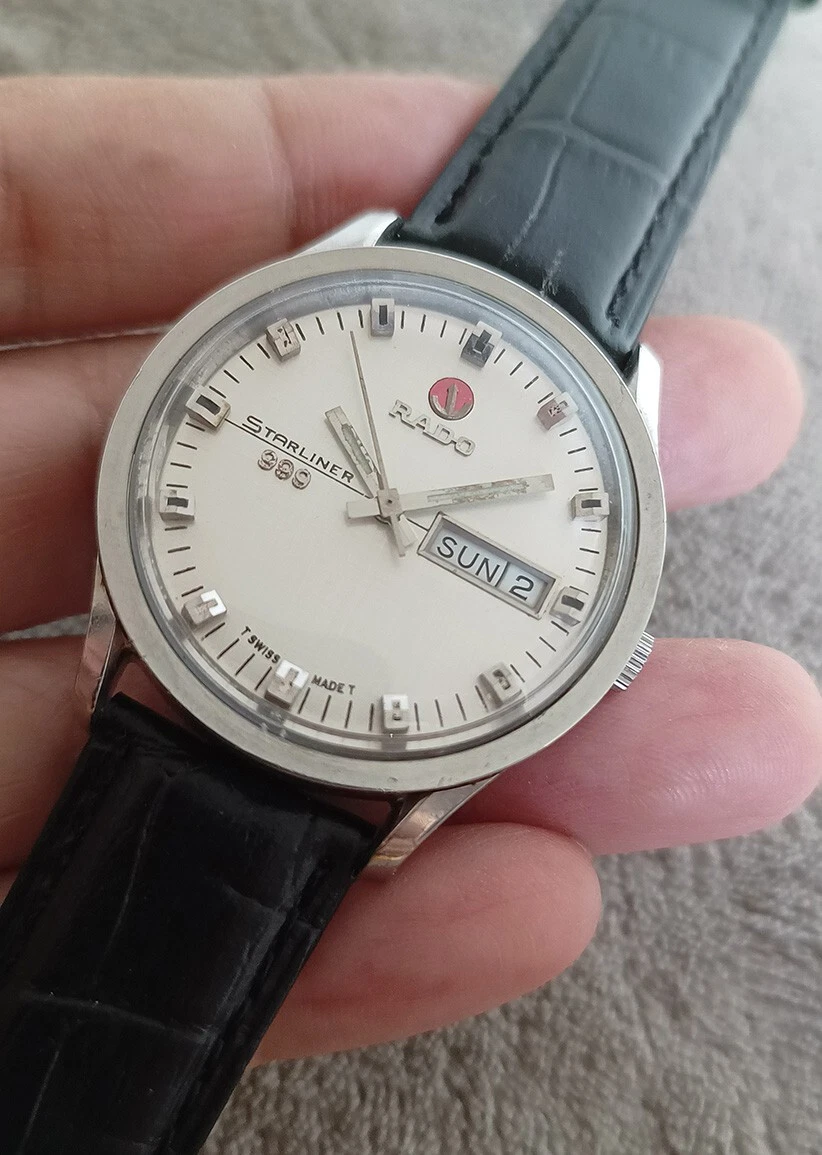 NICE VINTAGE RADO STARLINER 999 DAY-DATE AUTOMATIC 17 JEWELS SWISS MADE WATCH