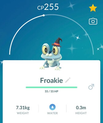NEU Shiny Froakie Halloween Hut Pokémon Go (PLS Beschreibung lesen)