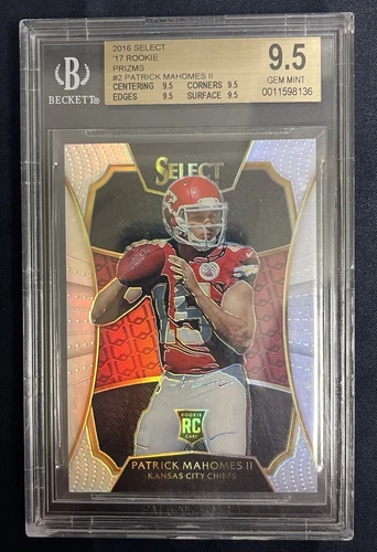 2016 Select '17 XRC PATRICK MAHOMES Silver Prizm Rookie RC BGS 9.5 Gem (All 9.5)