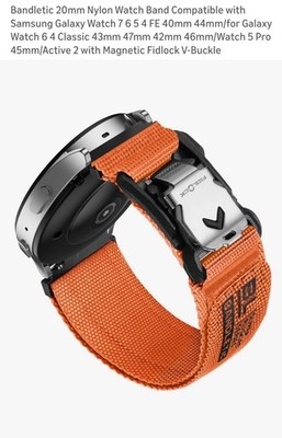 Bandletic Nylon Watch Band 20mm Compatible with Galaxy Watch, 40mm/44mm