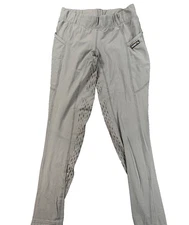 Kerrits Light Grey IceFil Fullseat Grip Riding Tights (Size L)
