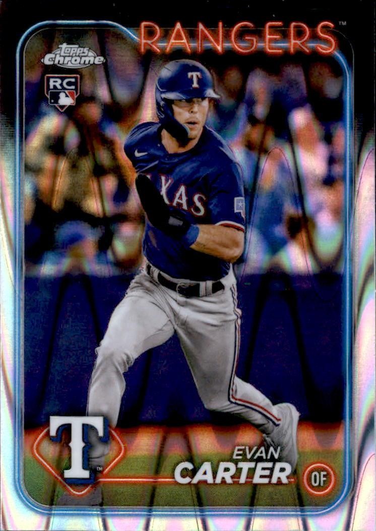 2024 Topps Chrome #136 Evan Carter Raywave Refractors