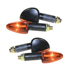 4 Stück Blinker Mini Leo Motorrad Enduro Roller Quad Custom orange schwarz 10W