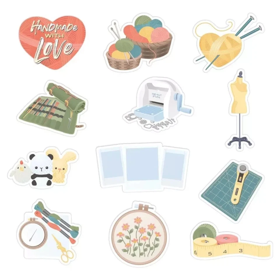 Nuevo álbum Creative Memories 12x12 en juego de portada artesanal feliz, lote de paquetes de papel Foto 4 de 4