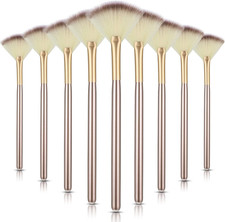 9 Pieces Slim Soft Facial Fan Brush for Makeup & Chemical Peels - Gentle Glycoli