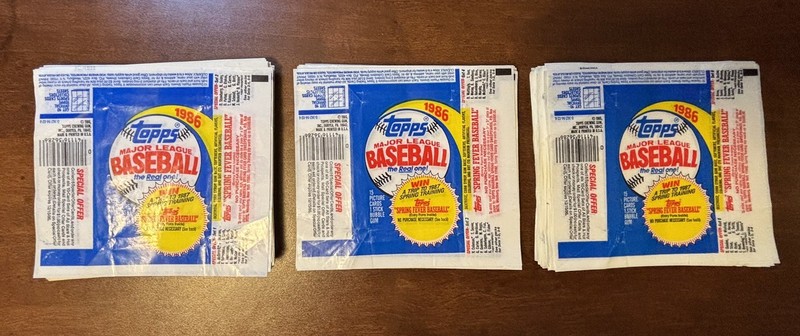 1986 Topps Baseball MLB Empty Wax Wrappers- HUGE Lot (178) 🔥⚾- see description