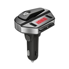 Bluetooth 5.0 Car Wireless FM Transmitter Adapter USB Charger Earpiece Headphone