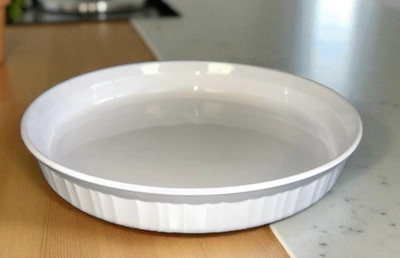 Corning Ware F-3-B Quiche Dish 10  French White Round Baking Dish Tart Pan USA