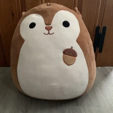 Squishmallow Sawyer Squirrel 16" Plush Brown XLarge Fall Harvest NEW ACORN Nut