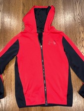 Under Armour Boys Zip-Up Hoodie Jacket Size Youth Medium Red And Black