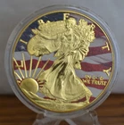 2018 silver eagle-1oz .999 Fineness with both sides with color and 24 K Gold