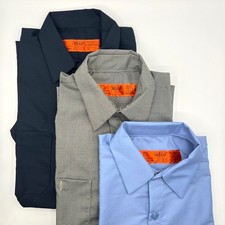 Red Kap Mens Work Uniform Shirt Bundle Lot Medium Short Sleeve 3 Shirts 0532