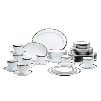 NEW NORITAKE 50-PIECE SET SERVICE FOR 8 4360 4360-50C WHITE PORCELAIN