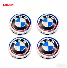 4PCS For BMW 50th Anniversary Center Caps Blue White 68mm Wheels NEW