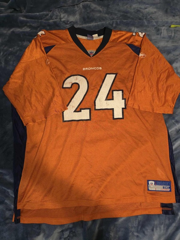 Reebok Denver Broncos Champ Bailey #24 NFL Football Jersey Orange 3XL