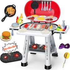 Play Kitchen Sets Toy for Toddlers 3-5, Indoor Outdoor Interactive Kids BBQ Gril