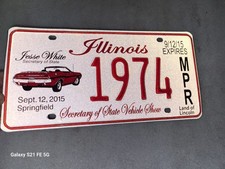2015 Illinois Vehicle Show Vanity License Plate 1974