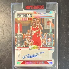 Panini 2024-25 Silhouette Veteran Ticket Dominique Wilkins Hawks Auto /24