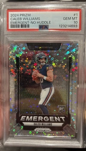 2024 Panini Prizm Caleb Williams Emergent-No Huddle Rookie Card PSA 10
