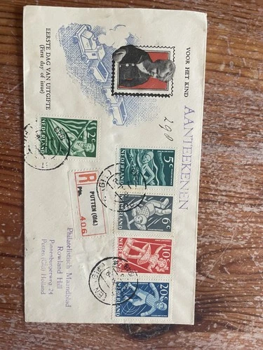 Netherlands pre runner FDC voorloper Kind Child stamp set 15.11.1948 part open