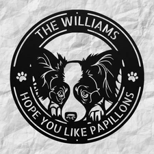 Personalized Papillon Dog Metal Sign Custom Decor for Home or Pet Owners Gift