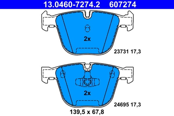 Bremsbelagsatz Scheibenbremse ATE 13.0460-7274.2 FüR BMW F07 F01 F03 F02 F04 7Er-image