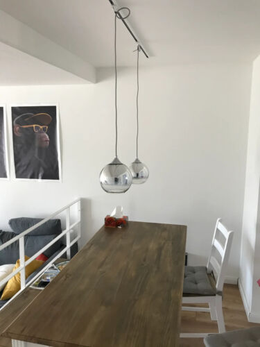 Pendelleuchte/Lampe 25cm Silberglas, kugelförmiger Farbverlauf/Rauchglas Kugelschirm - Bild 8 von 21