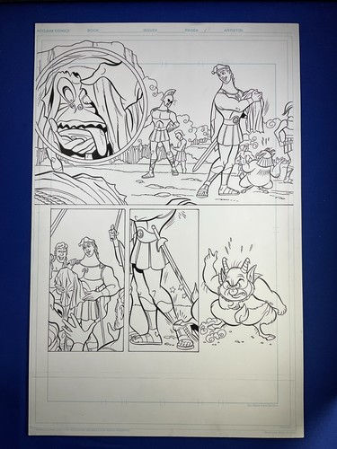 Disney's HERCULES Animated Movie Original Comic Book Art page 17 Acclaim Comics - Picture 8 of 9